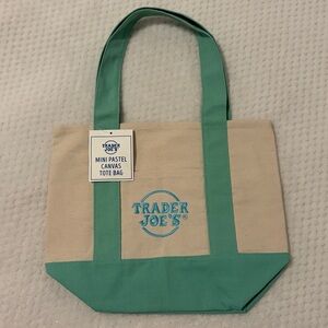 Trader Joe’s Mini Pastel Green Canvas Tote Bag
